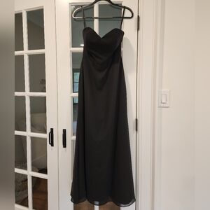 Hayley Paige Occasions Black Strapless Maxi Dress,